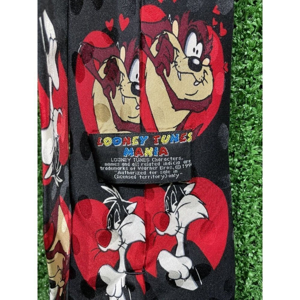 Lot Of 2 Vintage 90’s Looney Tunes Mania Ties Bugs Daffy Tweety RoadRunner Taz - Picture 10 of 11